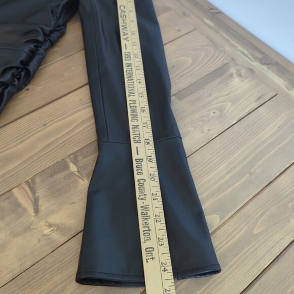 Zara Black Faux Leather Fitted Long Shirt NWOT - Picture 11 of 14